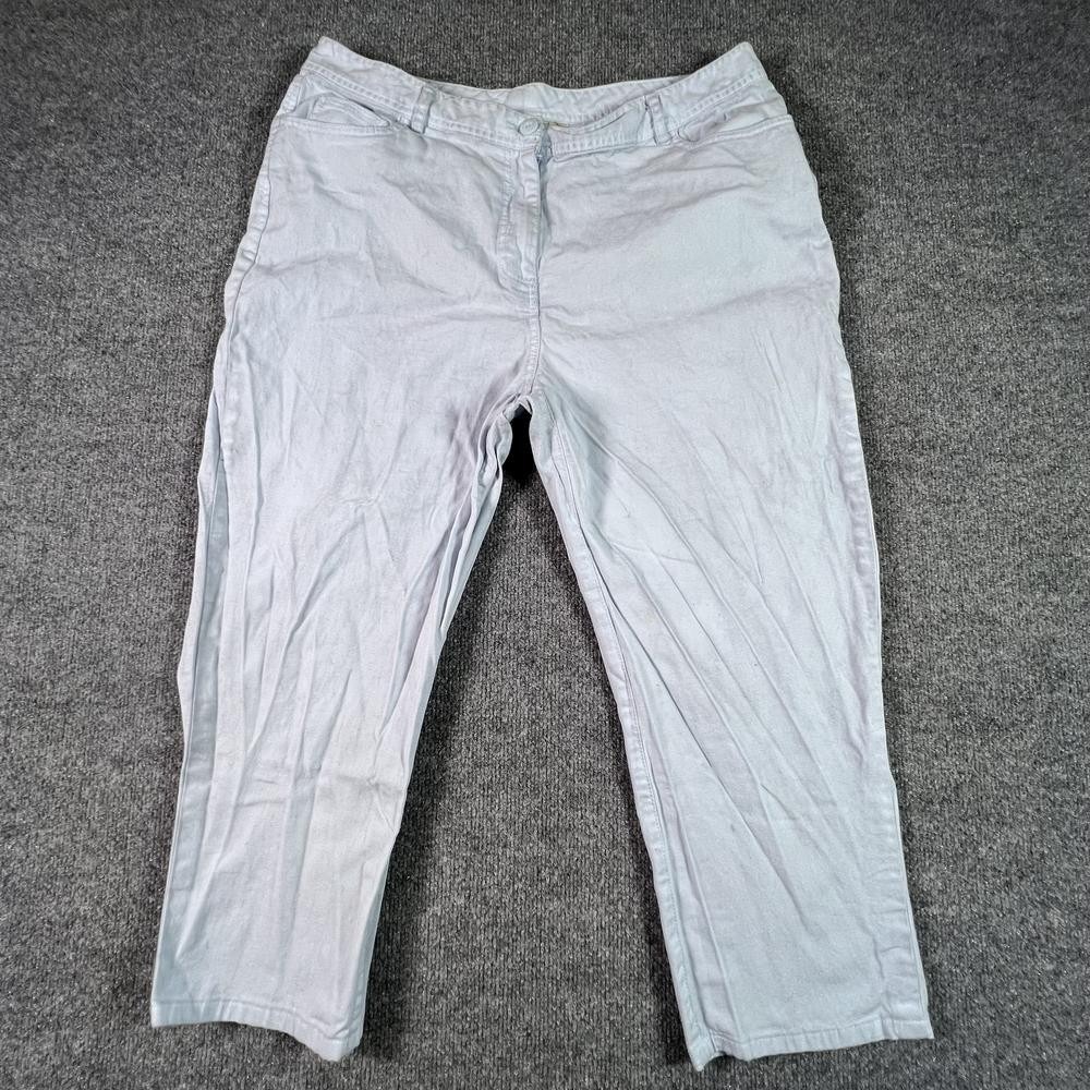 L.L. Bean Women's Chino Pant Size 0 Blue Cotton Straight Leg High Rise Business